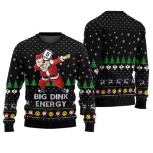 Big Dink Energy Santa Pickleball Christmas Sweater - Grishko.com