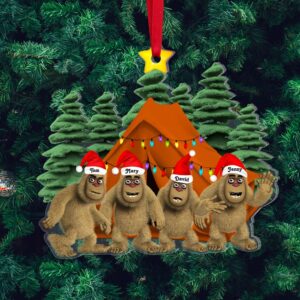 Alternative view of Bigfoot Family Camping, Personalized Camp Ornament, Gifts For Family