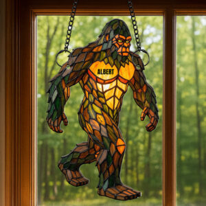 Alternative view of Bigfoot Suncatcher Ornament Personalized Gifts For Bigfoot Lovers 05NADT080725