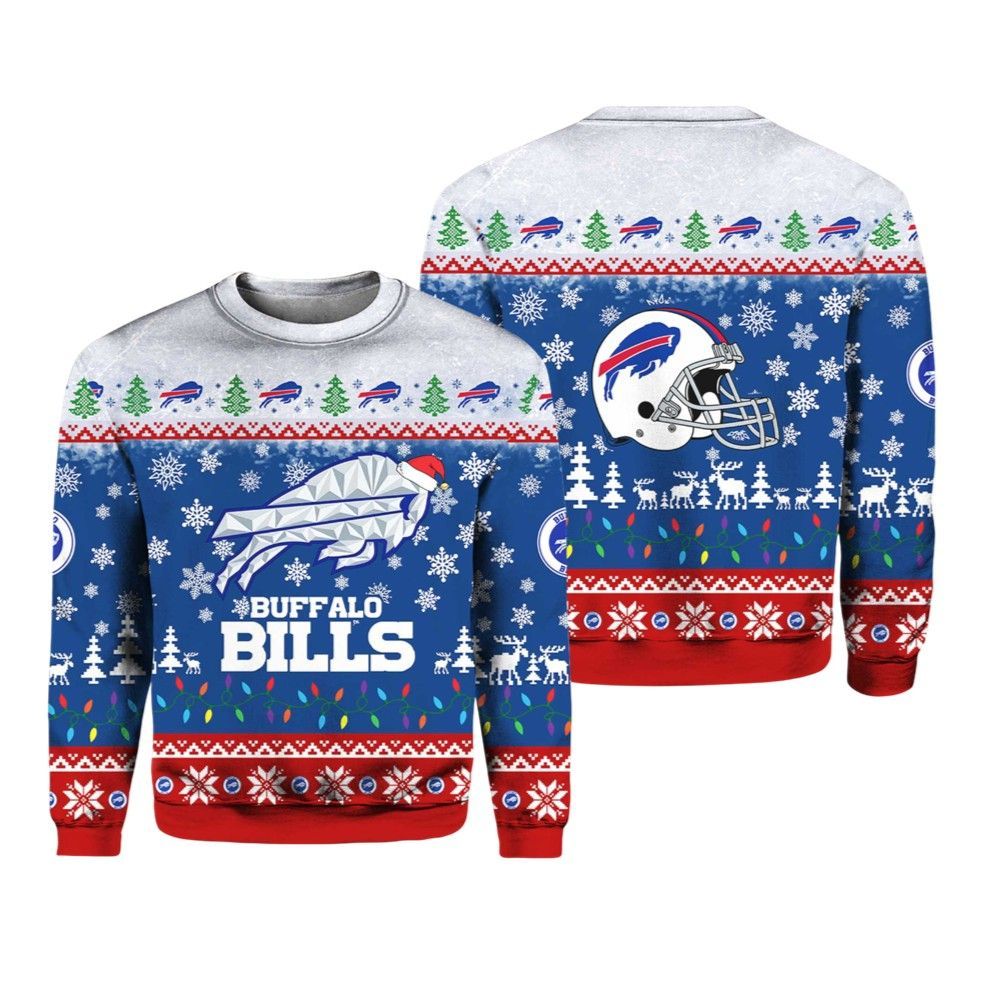 Alternative view of Bills 2025-2026 Rivalries Cold Christmas Sweater - Grishko.com