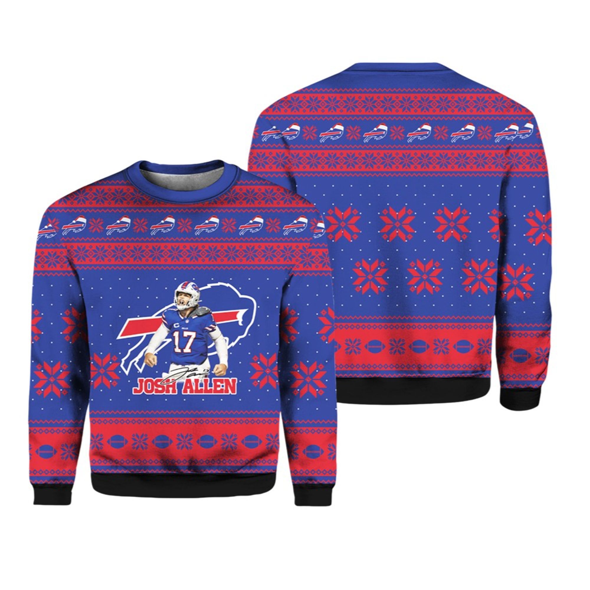 Alternative view of Bills Josh Allen 2025 Ugly Christmas Sweater - Grishko.com