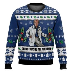 Billy Mack Christmas Is All Around Love Actually Ugly Christmas Sweater