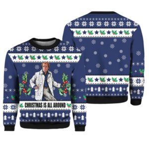 Billy Mack Christmas Is All Around Love Actually Ugly Sweater - Grishko.com