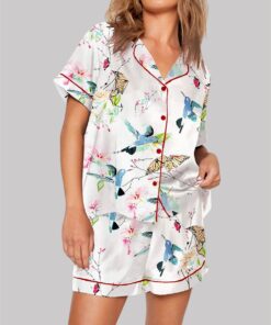 Bird And Butterfly Short Sleeve Pajama Set