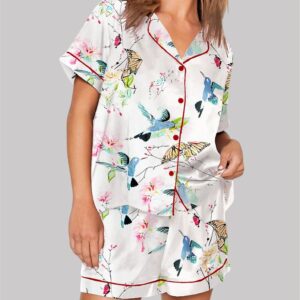Bird And Butterfly Short Sleeve Pajama Set