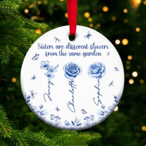Birth Month Flowers Personalized Gifts For Besties Christmas Ceramic Ornament 03pgtn230825