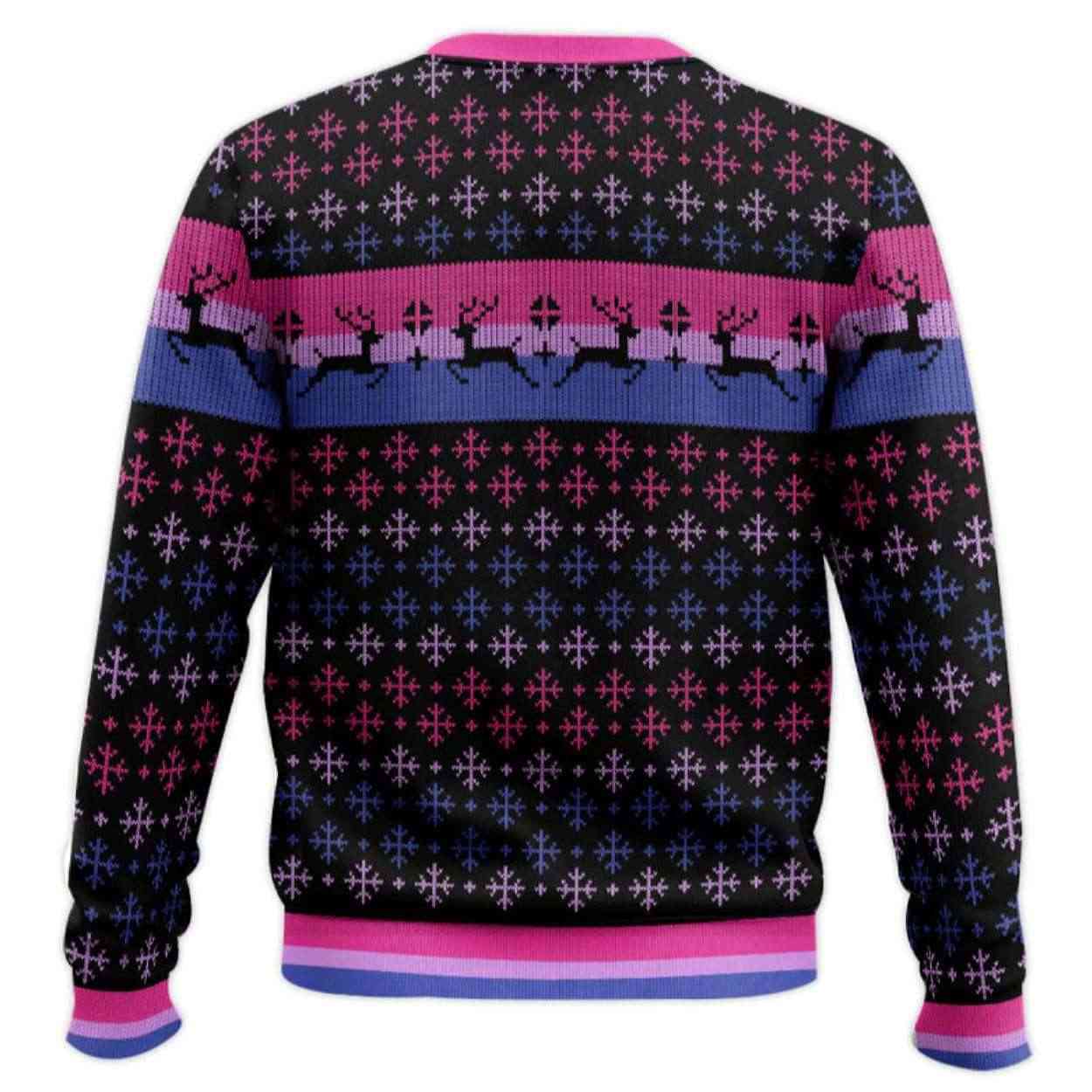 Alternative view of Bisexual Pride Flag LGBT Support Ugly Christmas Sweater