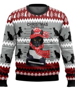 Black Cat Christmas Trekiller Ugly Christmas Sweater