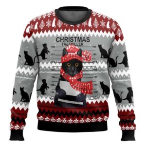 Black Cat Christmas Trekiller Ugly Christmas Sweater