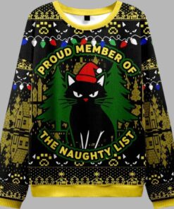 Alternative view of Black Cat Gaze Christmas Ugly Sweater