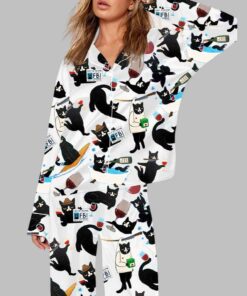 Black Cat Liquor Art Pajama Set