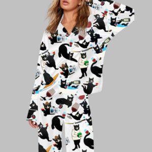 Black Cat Liquor Art Pajama Set