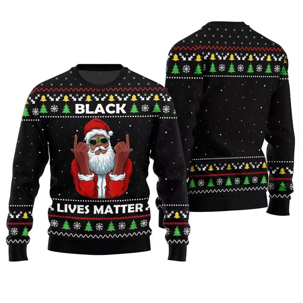 Alternative view of Black Lives Matter Ugly Christmas Sweater - Grishko.com