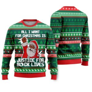 Alternative view of Black Santa Funny Ugly Christmas Sweater - Grishko.com