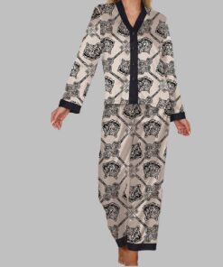 Alternative view of Black Tiger Head Long Sleeve Pajama Set