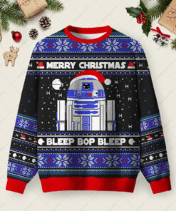 Bleepin' Merry Christmas Ugly Christmas Fuzzy Fleece Sweatshirt