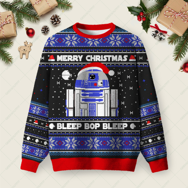 Bleepin' Merry Christmas Ugly Christmas Fuzzy Fleece Sweatshirt