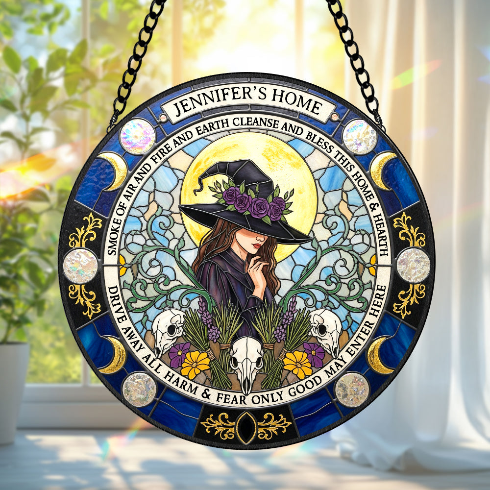 Blessings Witch House Stained Glass Suncatcher, Personalized Gifts For Witch Lovers 01qhtn080825 - Image 3