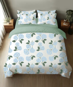Blue Hydrangea Nantucket Cottage Four-Piece Bedding Set