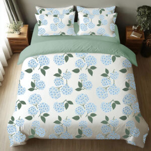 Blue Hydrangea Nantucket Cottage Four-Piece Bedding Set