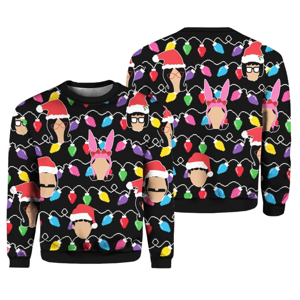 Bob's Burgers Christmas Hats Holiday Christmas Leds Ugly Sweater