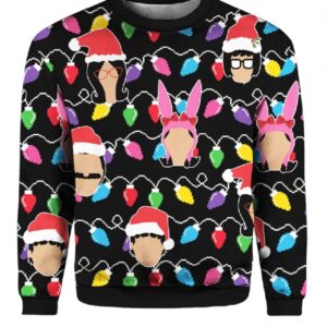 Alternative view of Bob's Burgers Christmas Hats Holiday Christmas Leds Ugly Sweater