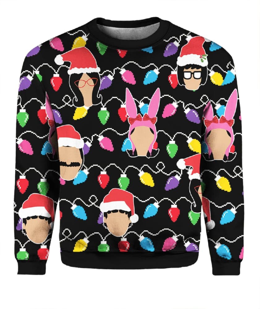 Alternative view of Bob's Burgers Christmas Hats Holiday Christmas Leds Ugly Sweater