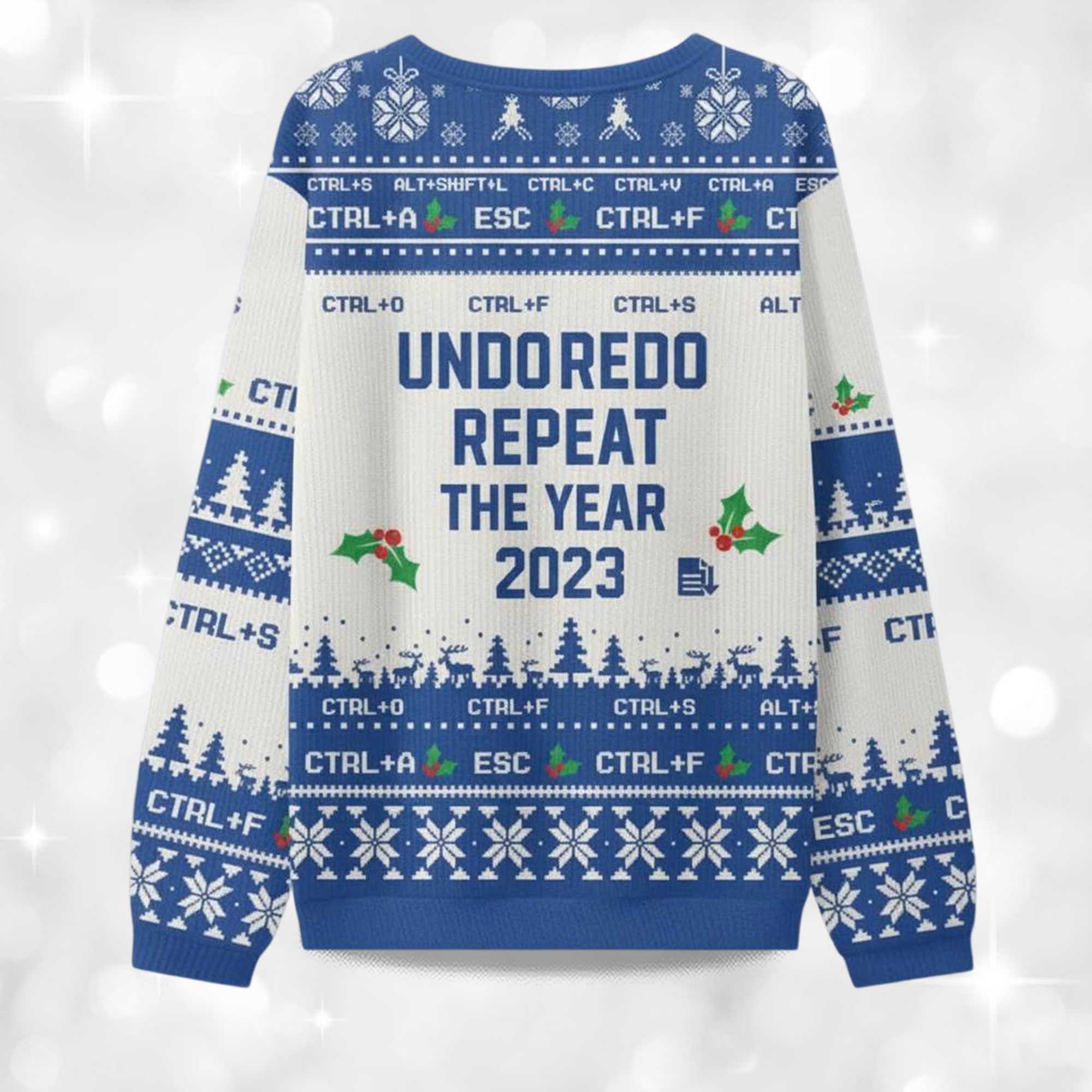 Alternative view of Bold Always Justified Word Ugly Christmas Sweater