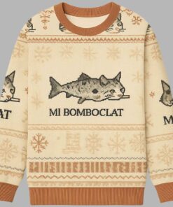 Bomboclat Fish Cat Meme Ugly Christmas Sweater