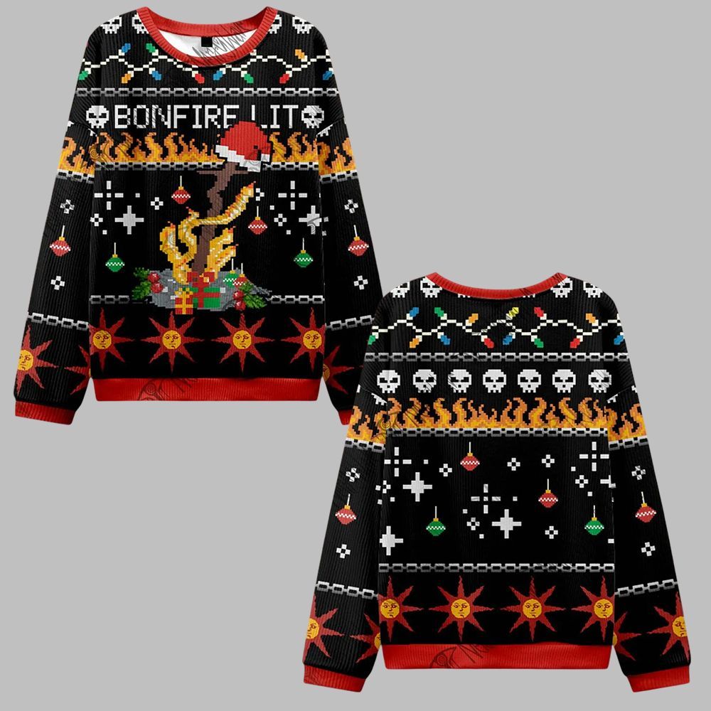 Bonfire Lit Ugly Sweater 2025 Christmas - Grishko.com