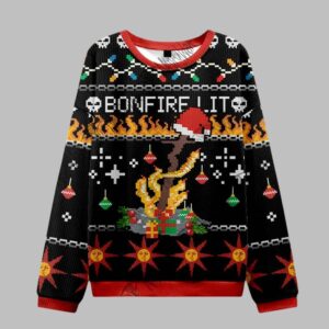 Alternative view of Bonfire Lit Ugly Sweater 2025 Christmas - Grishko.com