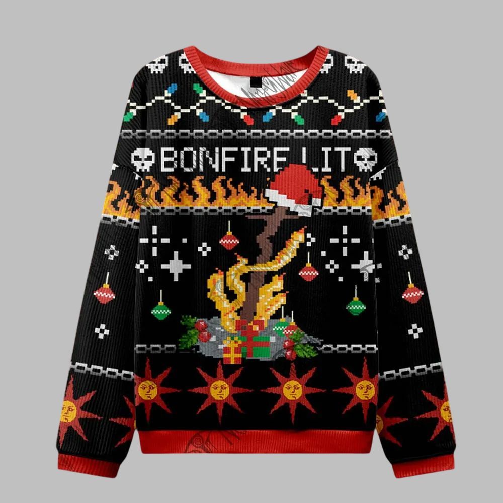 Alternative view of Bonfire Lit Ugly Sweater 2025 Christmas - Grishko.com