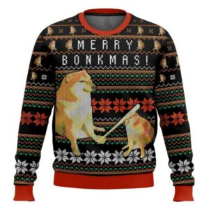 Bonkmas Cheems Doge Meme Ugly Christmas Sweater