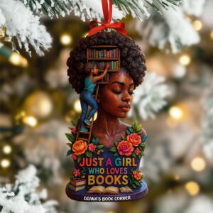 Alternative view of Book Girl Ornament - Personalized Gifts For Book Lovers 04huti190925