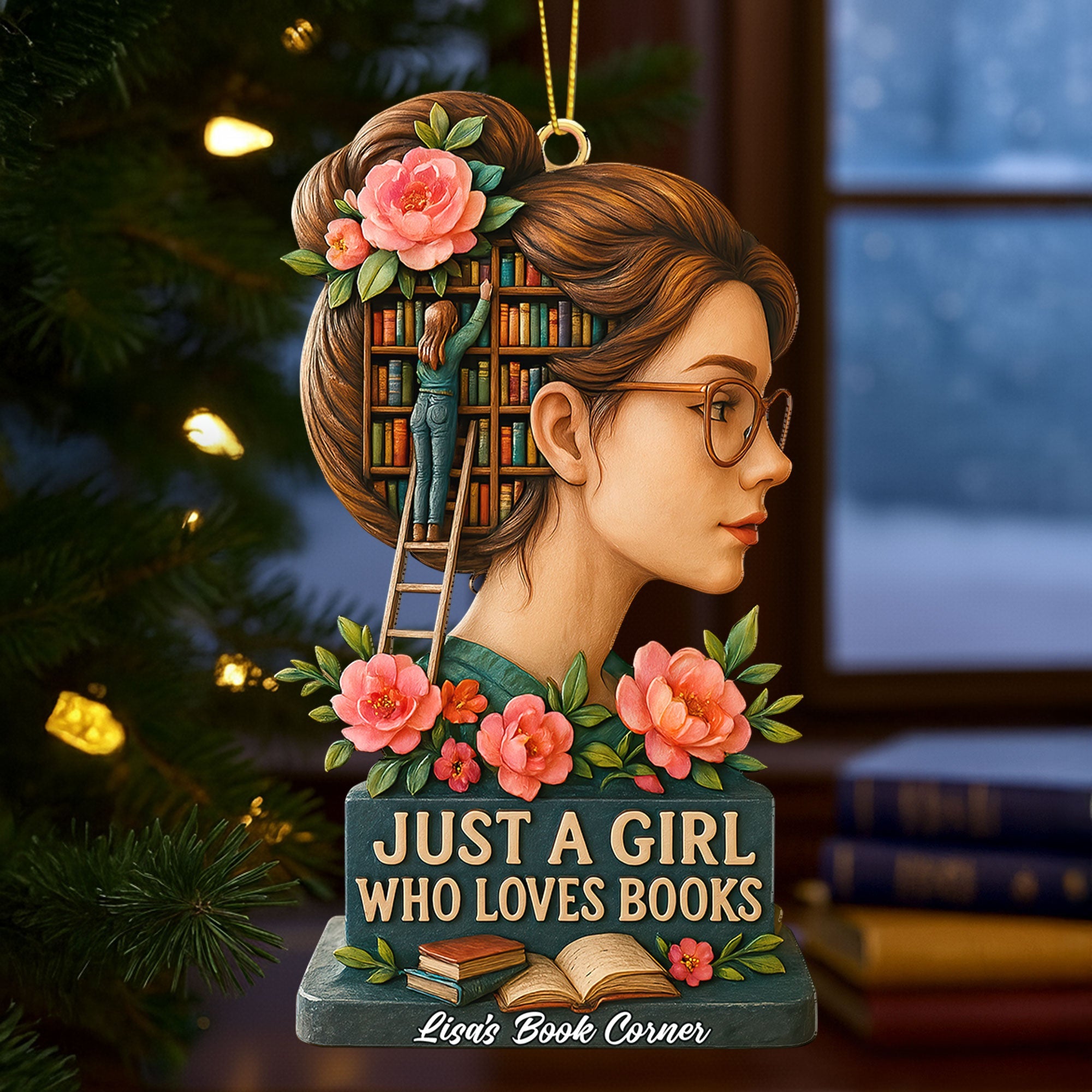 Book Girl Ornament - Personalized Gifts For Book Lovers 05huti170925