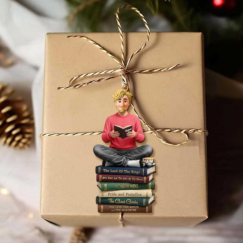 Book Lover Ornament - Personalized Gift For Book Lover Christmas Ornament 01HUTI241025 - Image 4