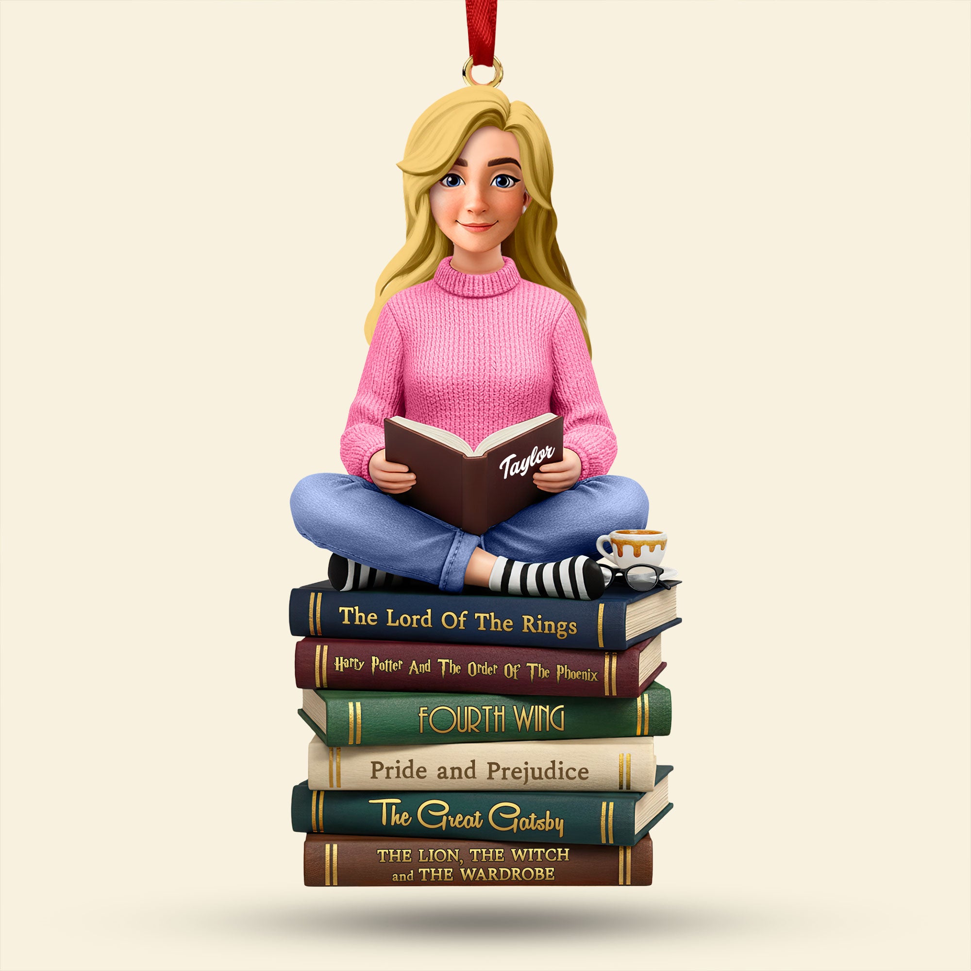Book Lover Ornament - Personalized Gift For Book Lover Christmas Ornament 01HUTI241025 - Image 3