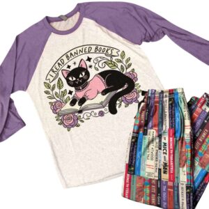 Book Lover Raglan Lounge Pajamas I Read Banned Books