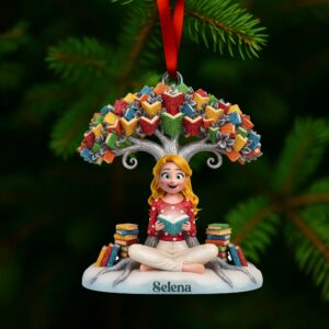 Book Tree Christmas Ornament Personalized Gifts For Book Lovers 01NALU061025