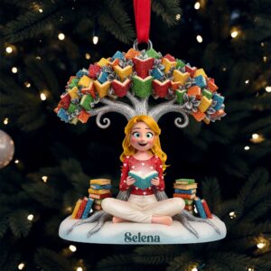 Alternative view of Book Tree Christmas Ornament Personalized Gifts For Book Lovers 01NALU061025