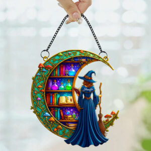 Alternative view of Bookshelf Moonlight Suncatcher Ornament Personalized Gifts for Book Lovers 01TODT010825