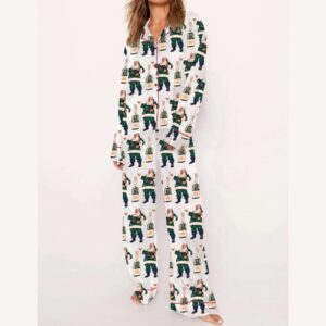 Alternative view of Boujee Santa Champagne Christmas Pajama Set