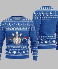 Bowling Make Me Happy The Ten Pin Not So Much Ugly Sweater Christmas 2025 