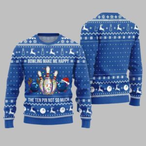 Bowling Make Me Happy The Ten Pin Not So Much Ugly Sweater Christmas 2025 - Grishko.com