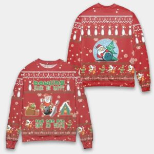 Bowling Makes Me Happy The Ten Pin Not So Much Ugly Christmas Sweater