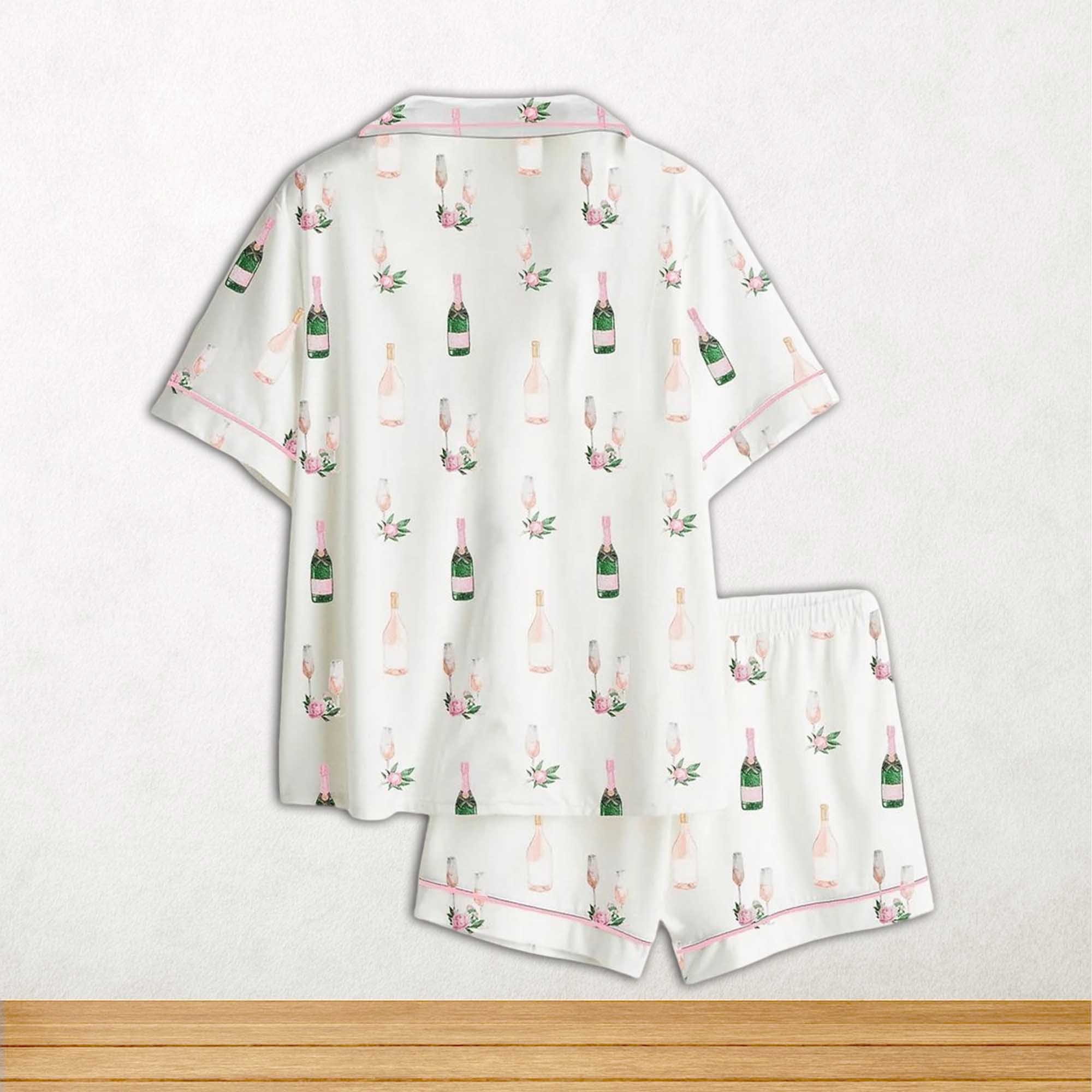 Alternative view of Breakfast Of Champs Short Sleeve Satin Pajama Set For Women