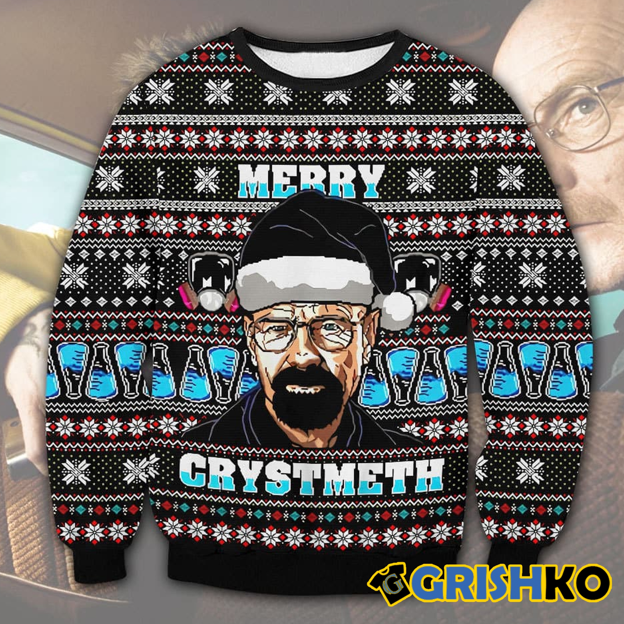 Breaking Bad Merry Crystmeth Ugly Sweater - Grishko.com