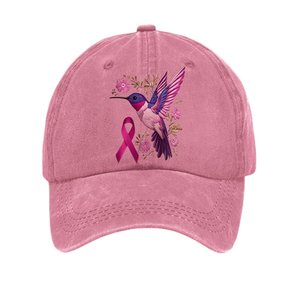 Breast Cancer Awareness Hummingbird Print Hat