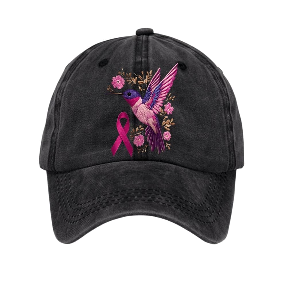 Alternative view of Breast Cancer Awareness Hummingbird Print Hat