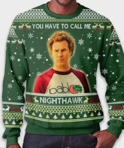 Alternative view of Brennan Huff You Have To Call Me Nighthawk Step Brothers Christmas Ugly Sweater